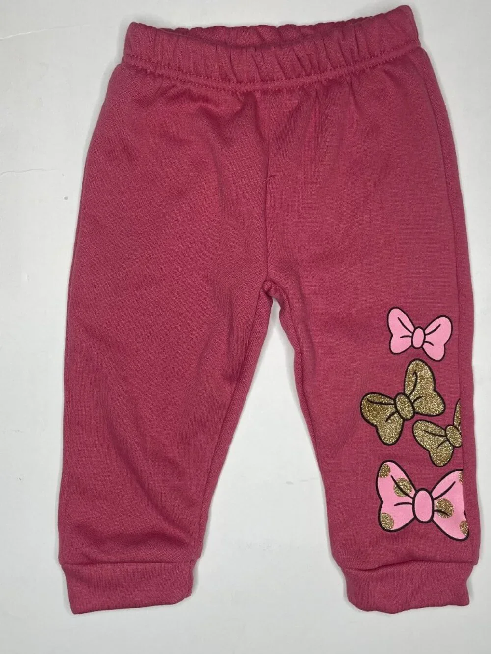 Disney Minnie Mouse Kidcore Pink Fleece Sweatshirt Pant Set 18M
